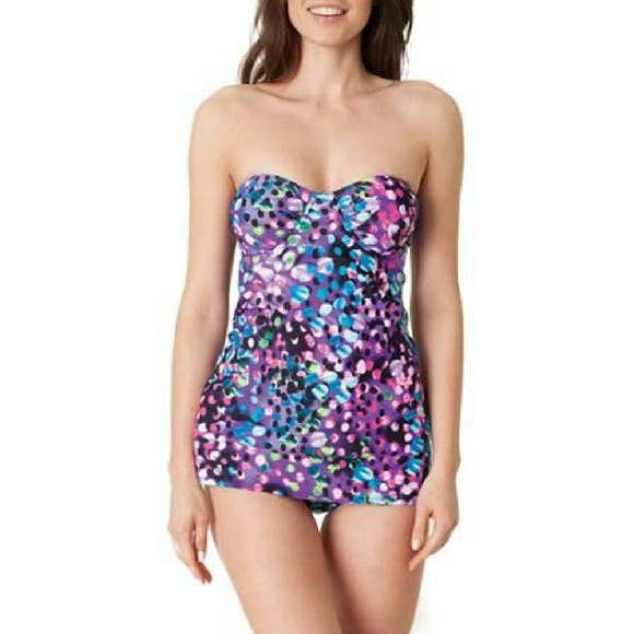 NWT Smart & Sexy convertible bandeau long tankini - Picture 2 of 4