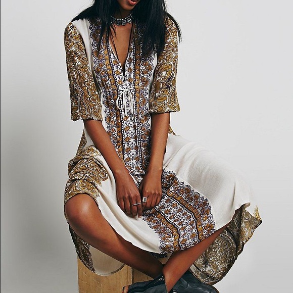 Free People Dresses & Skirts - Free People Azalea Midi Dress Tea Combo