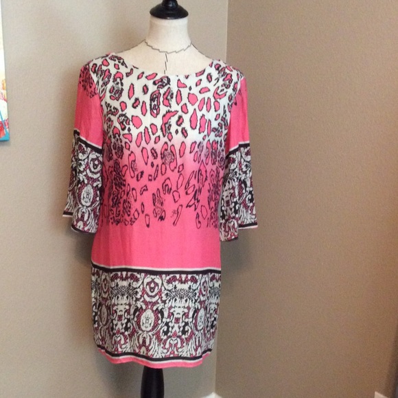 Pink & Black Cheetah Print Shift Dress - Picture 3 of 3