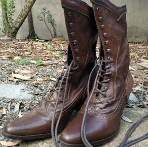 Victorian style leather boots