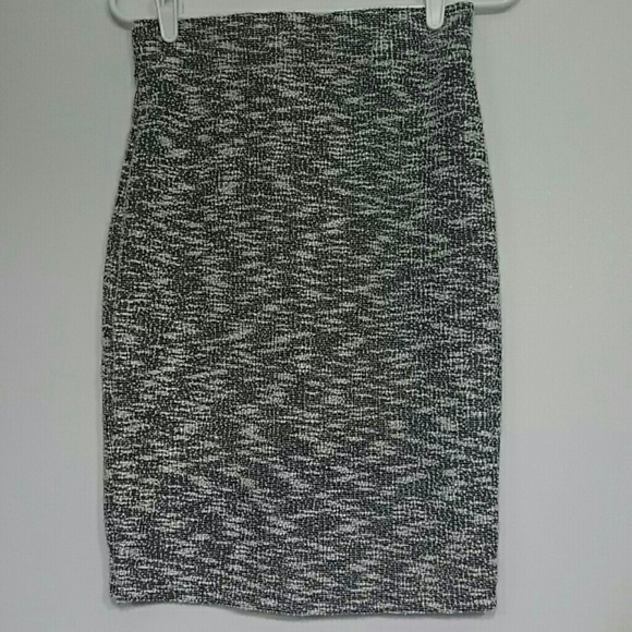 Straight Line Gray, Black and White Skirt