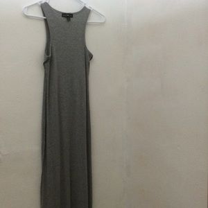 GRAY RIBBED MAXI DRESS