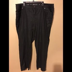 Black Snakeskin Straight Leg Jeans