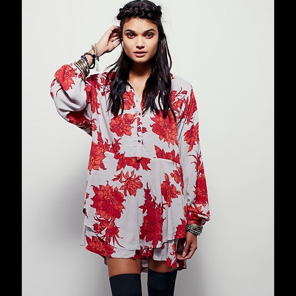 Free People Printed Tunic Shirtdress - Picture 3 of 4