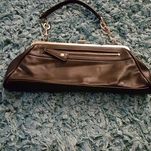 Black evening out purse with clasp closure