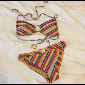 OP rainbow stripe bikini