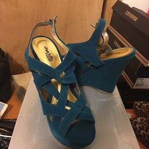 Turquoise Wedge Heels