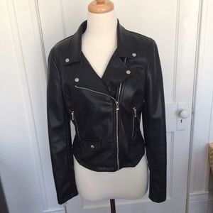 Zara Black Faux Leather Jacket