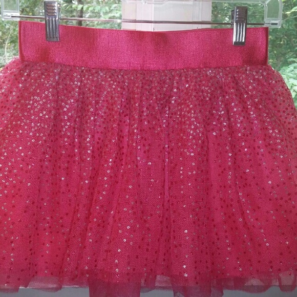 Justice Pink Tulle Sparkle Skirt Skort Size 12