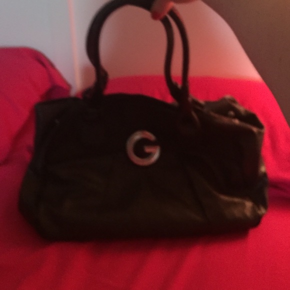 GUESS Black Vegan Leather Shoulder Bag with Pouch Guess purse