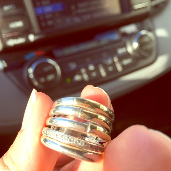 Silver and gold ring