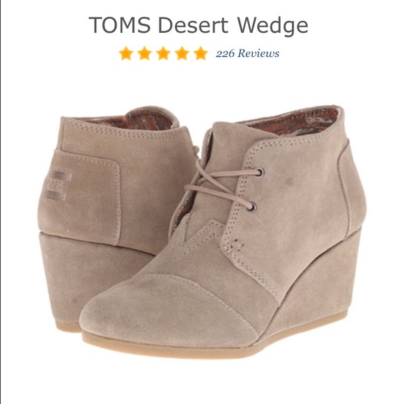 Toms taupe desert wedge size 7.5