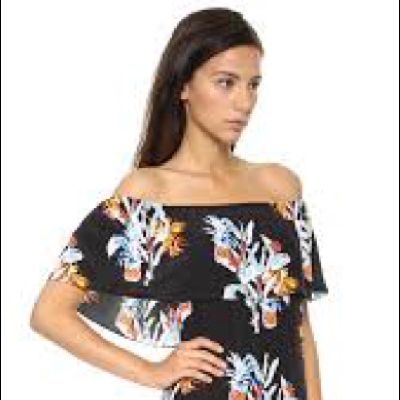 Rebecca Minkoff Off-shoulder Pineapple Print Dress - Picture 1 of 3
