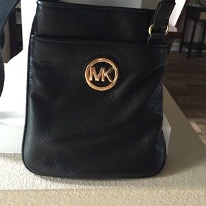 Michael Kors  cross body black leather purse