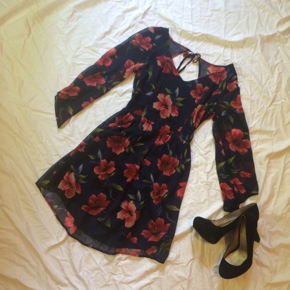 Floral Open Back Dress