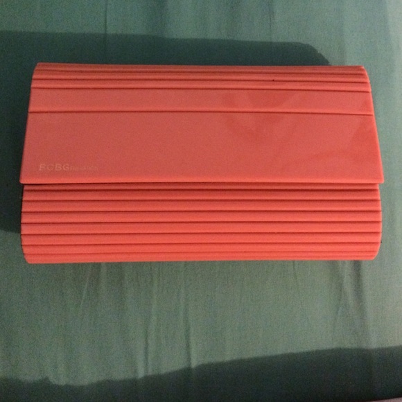 BCBG hard plastic clutch