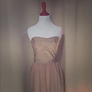 Gold strapless jumpsuit nwot