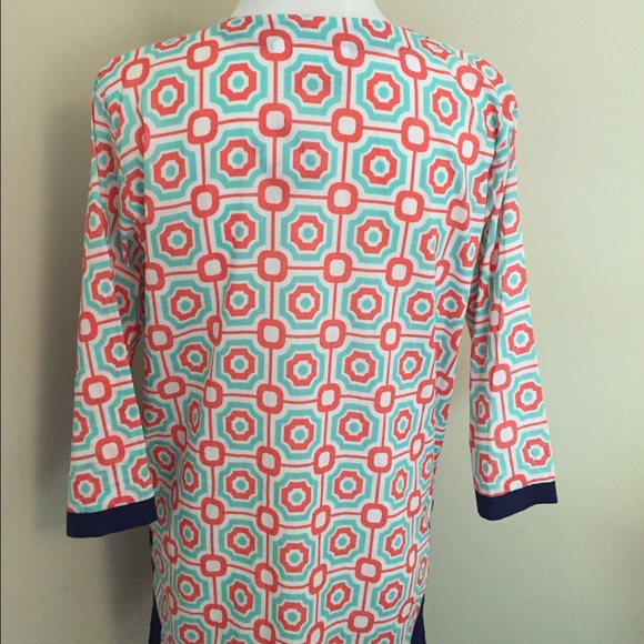 Malabar Bay Coral and Mint Green Tunic. - Picture 4 of 4