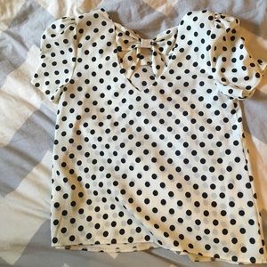 Primark polka dot, bow back blouse. size 8 US