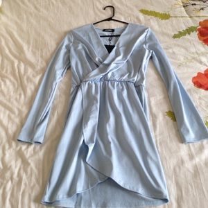 Powder Blue Missguided Crossover Dress