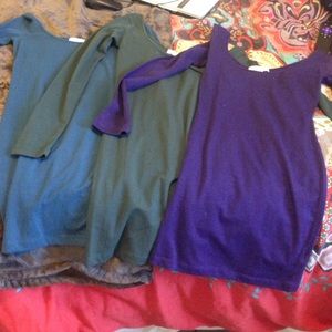 Set of 3 long sleeve bodycon dresses