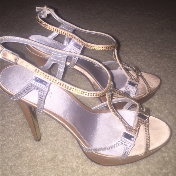 Silver & bronze heels