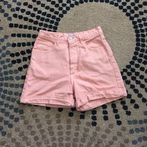High waisted peach pink Guess shorts