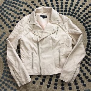 Light Pink faux Leather Jacket