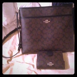 Coach crossbody and matching wallet. Never used!