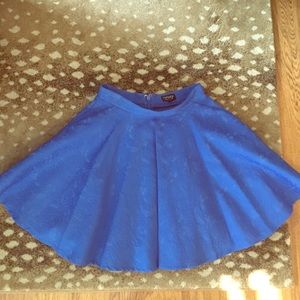 Topshop Royal Blue Pleated Skater Skirt