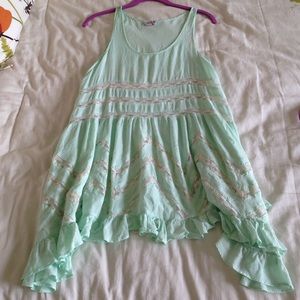 Free People Mint Trapeze Slip Dress