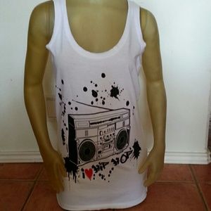 Boom Box I Love Hip Hop Womens Tank Top 34"chest