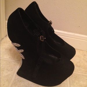 Jeffrey Campbell backless embellished heels