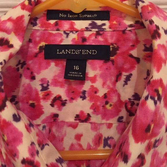Lands' End spring time fever button down shirt