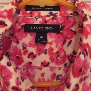 Lands' End spring time fever button down shirt