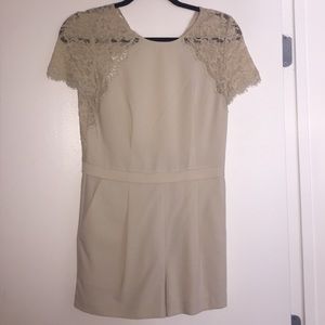 NWT BCBG lace cream romper