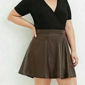 F21 2x Faux Leather Skirt