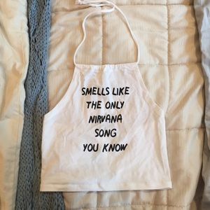 Smells like teen spirit halter crop