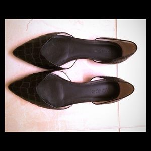 Vince Tara Black Pointed Toe D'Orsay Flat