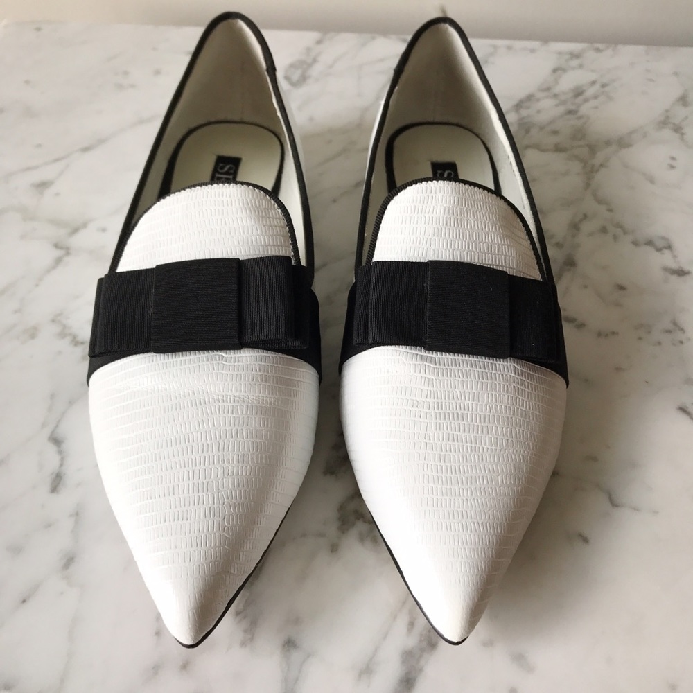 Senso white Freja Mock Croc Bow Flats, size 39 - Picture 2 of 3