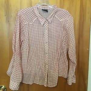 Torrid pink gingham cowgirl shirt