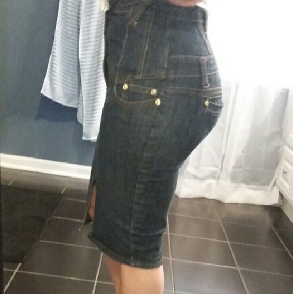 High waist denim skirt - Picture 1 of 5