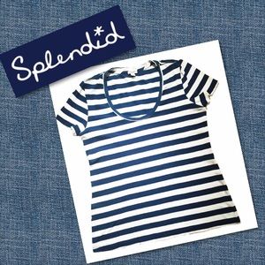 Splendid relaxed fit 💯% cotton striped tee