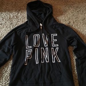 Pink Victoria secret zip up sweatshirt