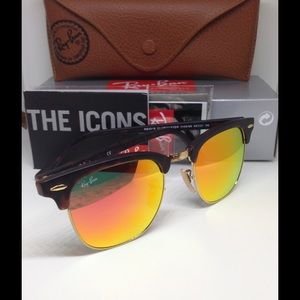 Ray ban rb3016 matte tortoise orange mirror flash