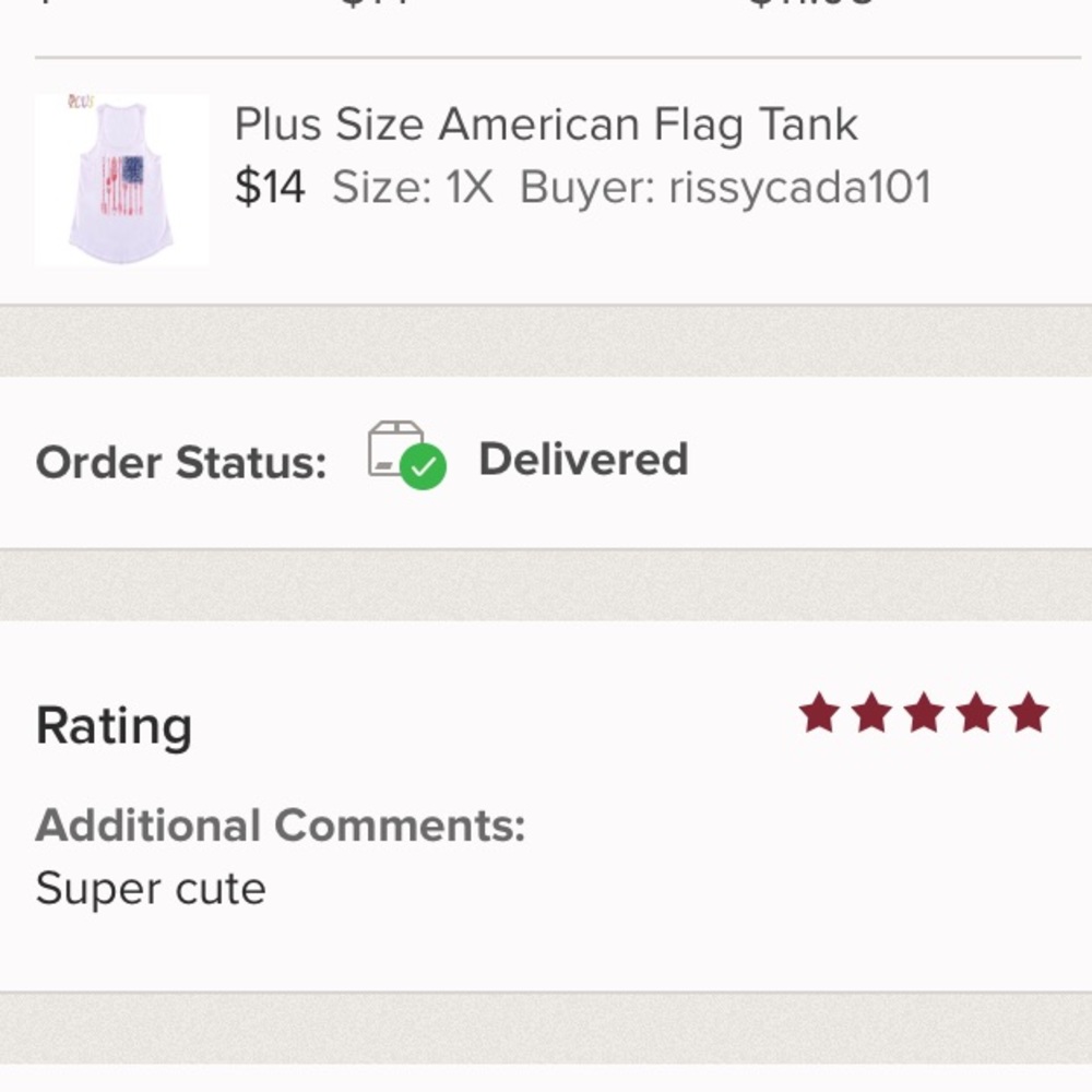 ▫️SOLD OUT▫Plus American Flag Tank - Picture 5 of 5