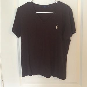 Brown Ralph Lauren V-neck polo