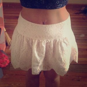 Club Monaco White Eyelet Mini Skirt