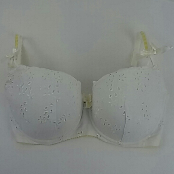 Q-T Intimates 38D White Yellow Bra