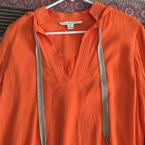 Diane Von Furstenberg Dress Cover Up Bright Orange